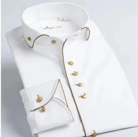 LeStyleParfait Men Shirts Classy Formal-Dress Shirt Plain-Solid Polyester