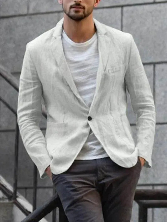Men Blazer - Casual Linen Blazer - Linen Blazer - LeStyleParfait