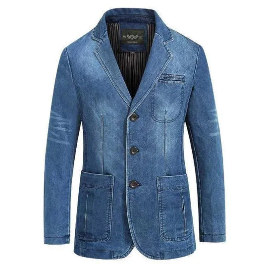 Men Blazer - Cowboy Denim Jeans Blazer - Denim Blazer - LeStyleParfait