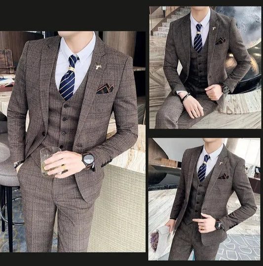 Plaid Three Piece Suit - Plaid Suit - LeStyleParfait