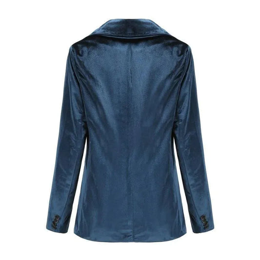 The Smooth Session Velvet Blazer Women - Casual - Plain-Solid - Velvet Blazer - LeStyleParfait
