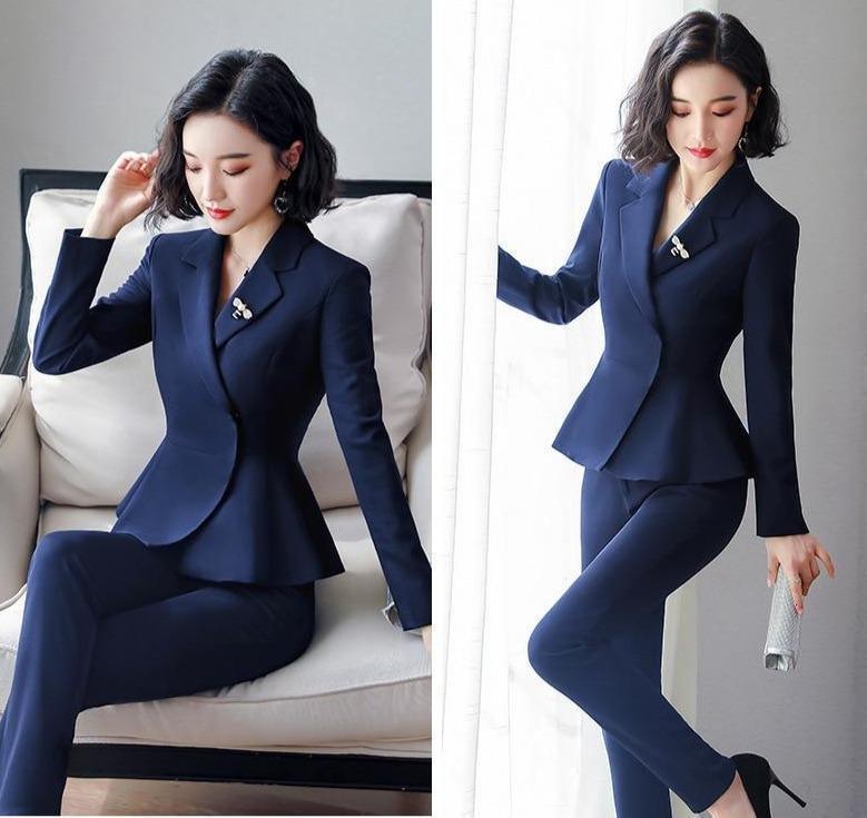 Black Striped Formal Women Suit , Office Women Pantsuit, Occasion Black  Women Suit, Suit for Women 