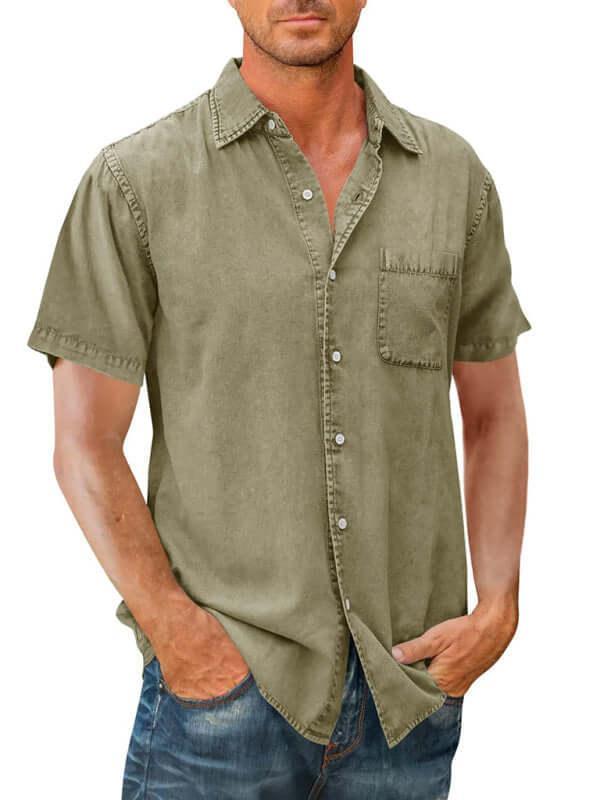 1-Pocket Casual Denim Shirt For Men - Denim Shirt - LeStyleParfait