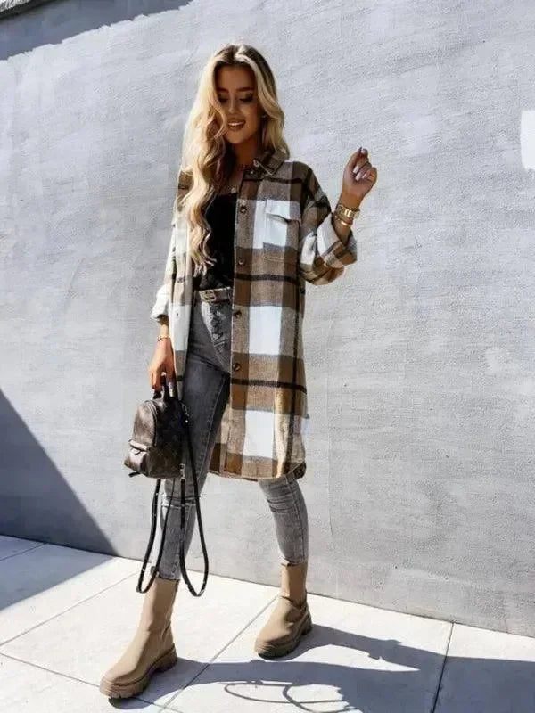 Casual Plaid Loose Women's Shirt Jacket