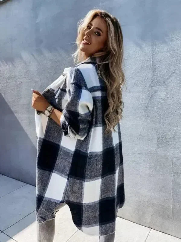 Casual Plaid Loose Women's Shirt Jacket