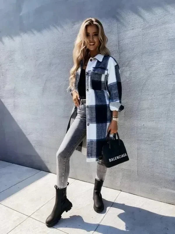 Casual Plaid Loose Women's Shirt Jacket
