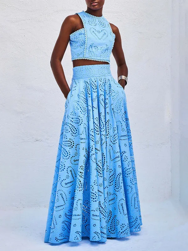 Casual Textured Sleeveless Maxi Dress