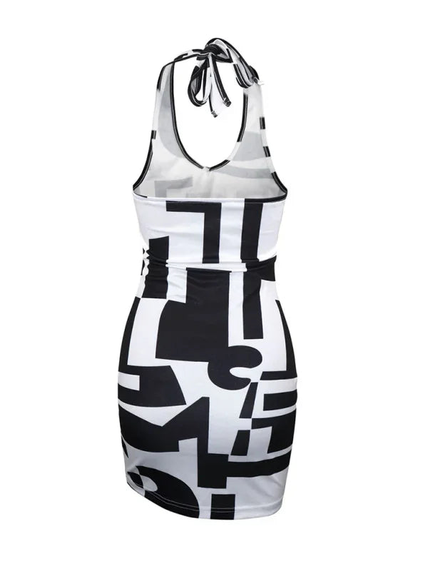 Chic Geometric Bodycon Mini Dress