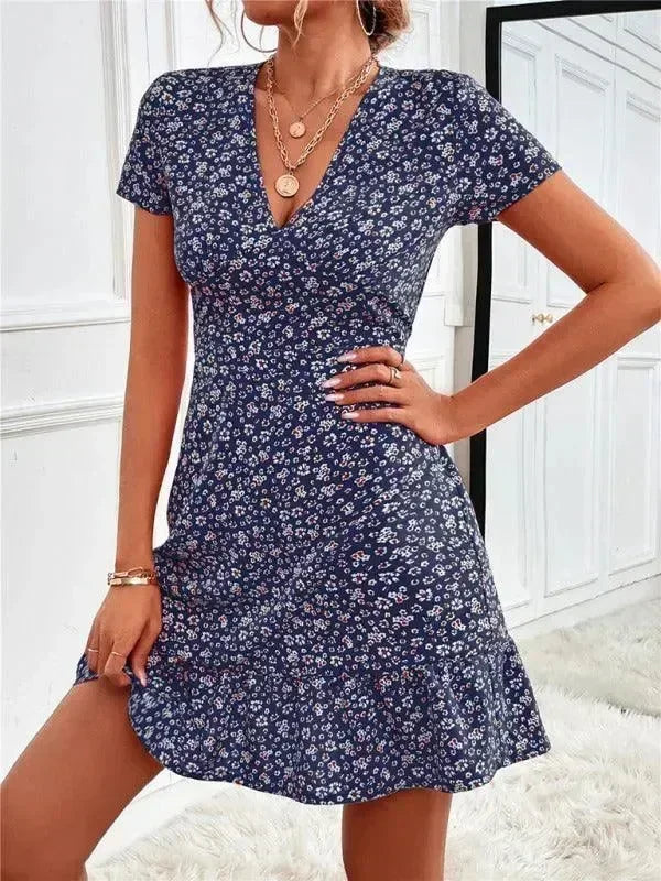 Chic Geometric Cotton Mini Dress