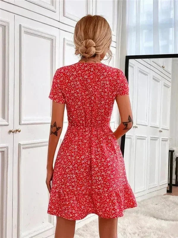 Chic Geometric Cotton Mini Dress