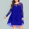 Chic Lace Chiffon Knee Dress