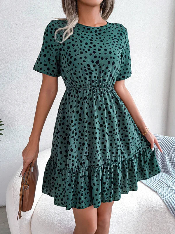 Chic Polka Dot Cotton Mini Dress