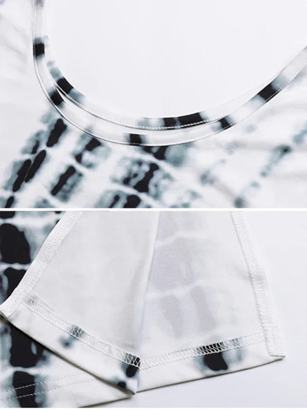 Elegant Geometric Cotton Midi Dress