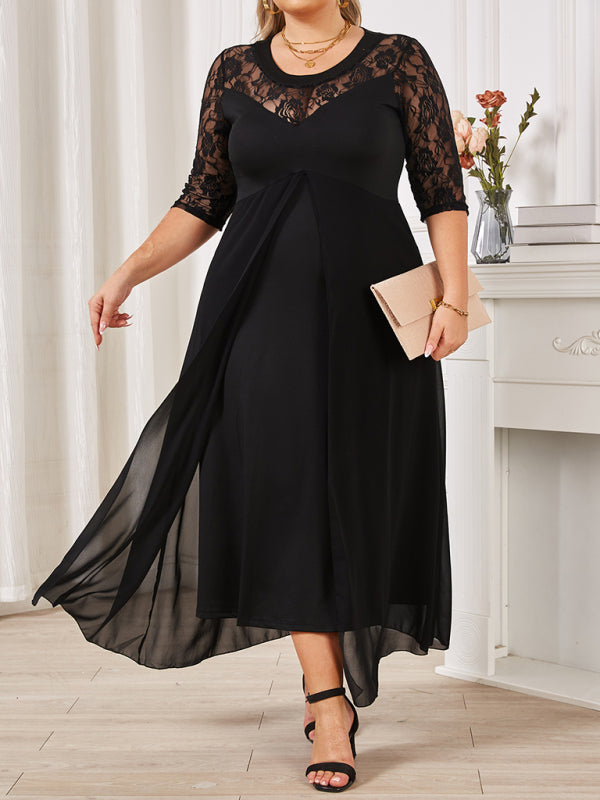 Elegant Lace Evening Maxi Dress