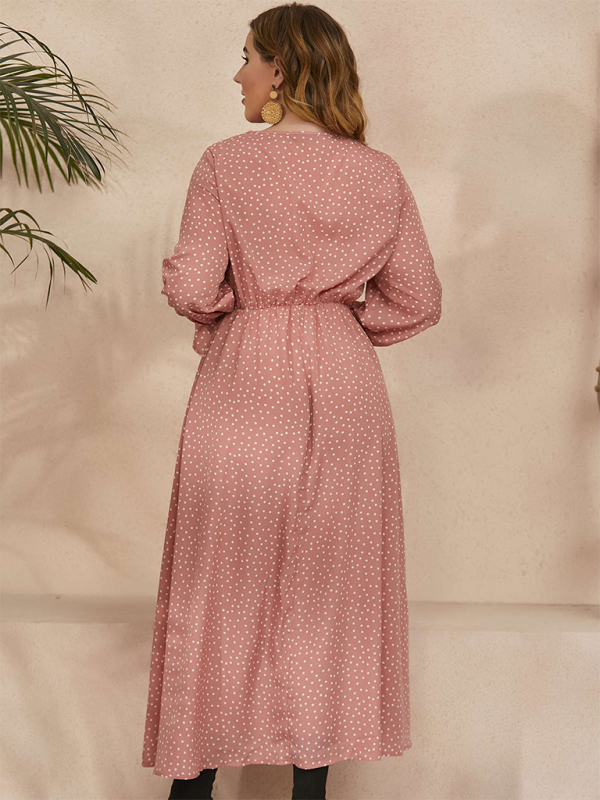 Flowing Polka Dot Maxi Dress