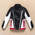 Kids Faux Leather Bomber Jacket Casual Style