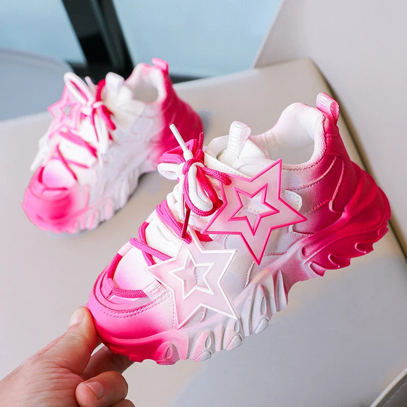 Kids' Sneakers - Chunky Kids Sneakers - Lace-Up Spring-Autumn Shoes
