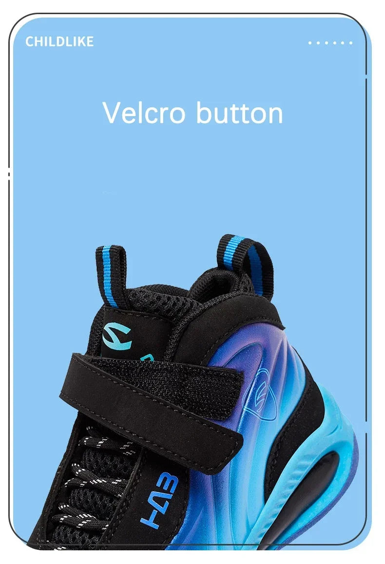 Kids' Sneakers - Mid-Top Kids High Tops Sneakers - Lace-Up Velcro All-Season Shoes