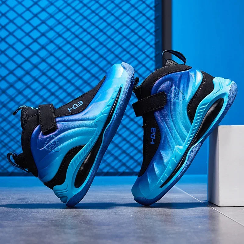 Kids' Sneakers - Mid-Top Kids High Tops Sneakers - Lace-Up Velcro All-Season Shoes