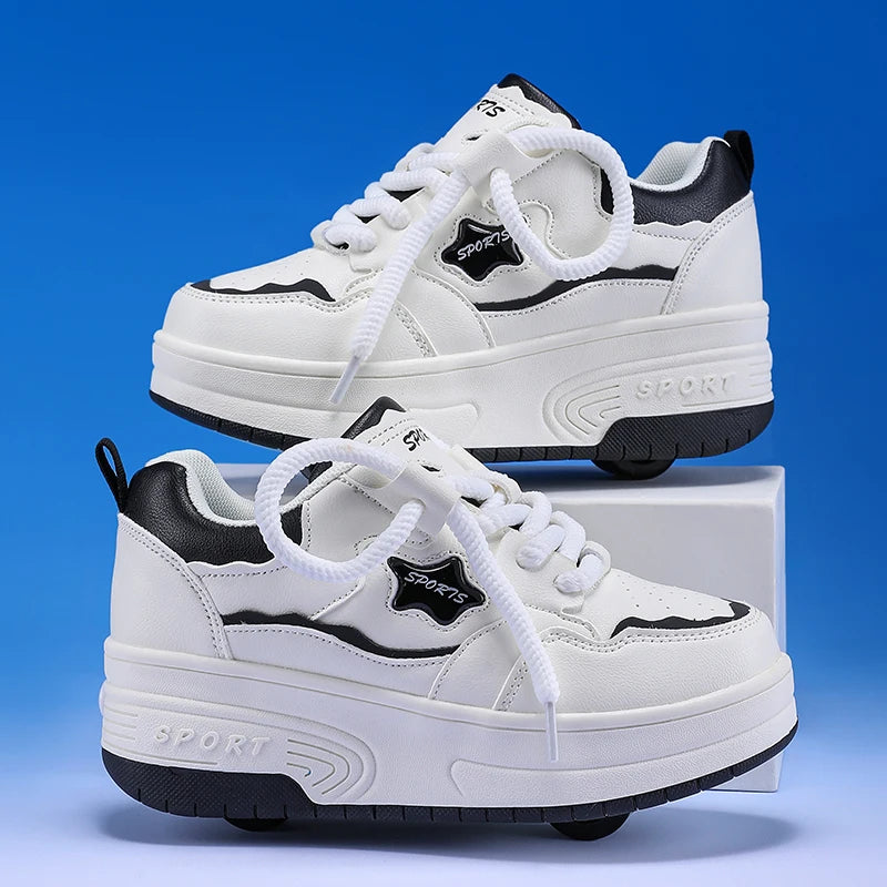 Kids' Sneakers - Platform Kids Sneakers - Lace-Up All-Season Shoes