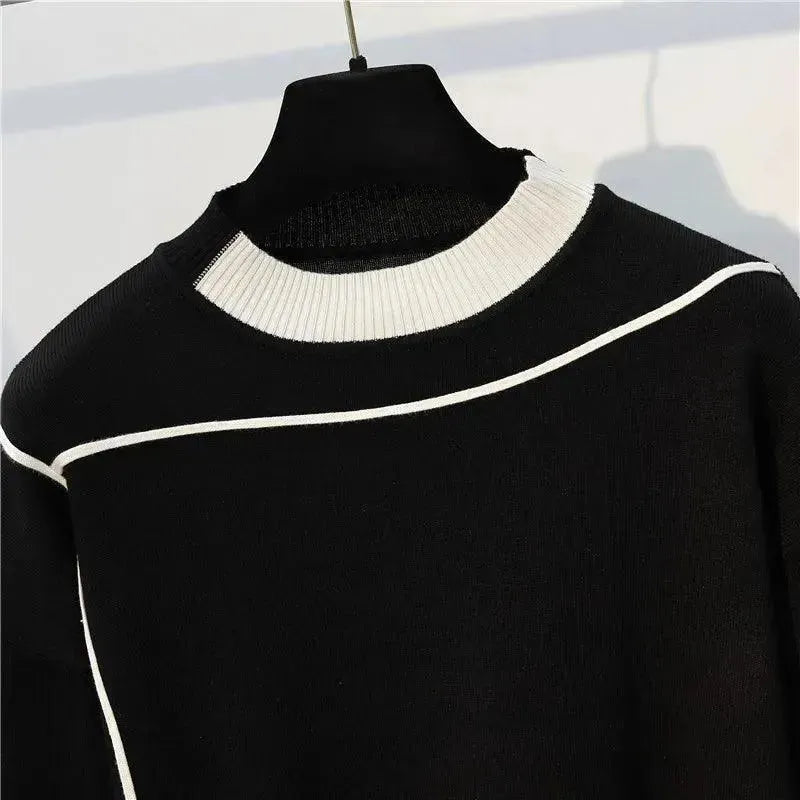 LSP SWEATER Chic Women Casual Striped Two-Piece Sweater Set