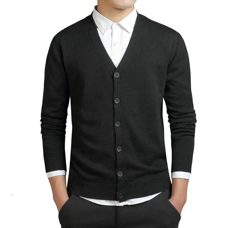 LSP SWEATER Men Plain V-Neck Cardigan