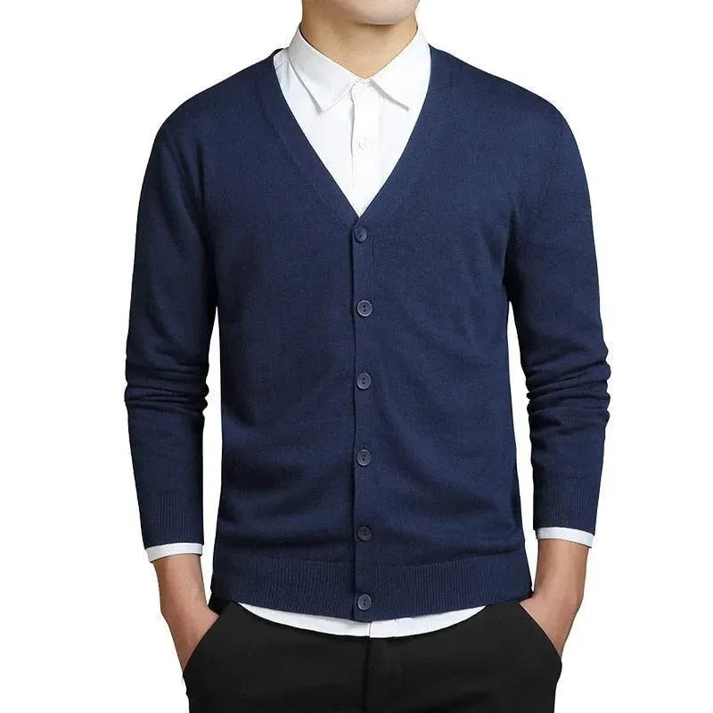 LSP SWEATER Men Plain V-Neck Cardigan