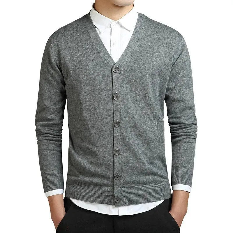 LSP SWEATER Men Plain V-Neck Cardigan