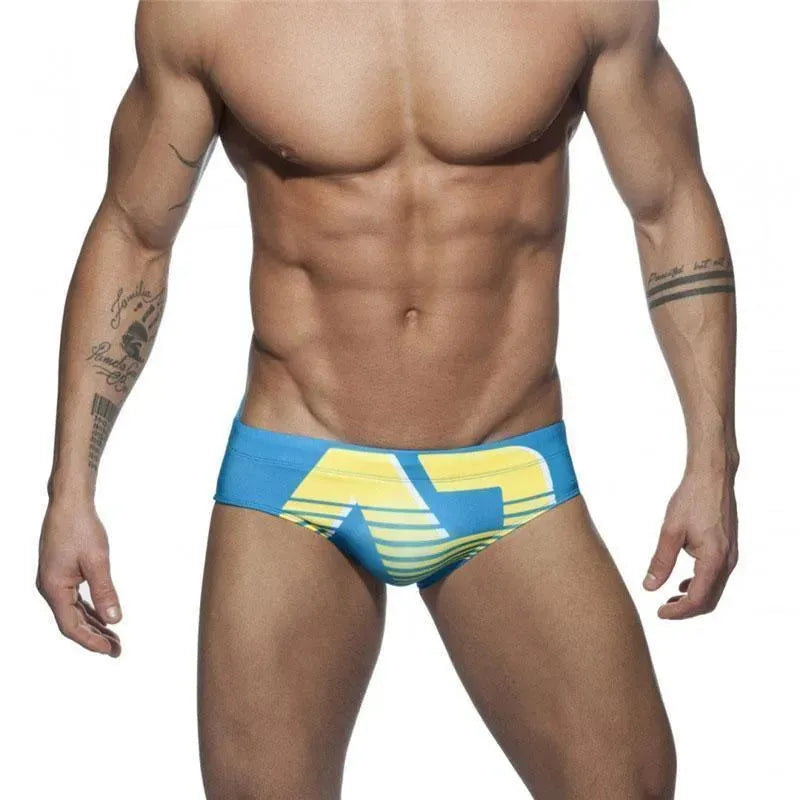 Men Abstract Sporty Swim Briefs