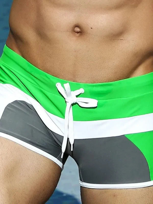 Men Colorblock Swim Shorts