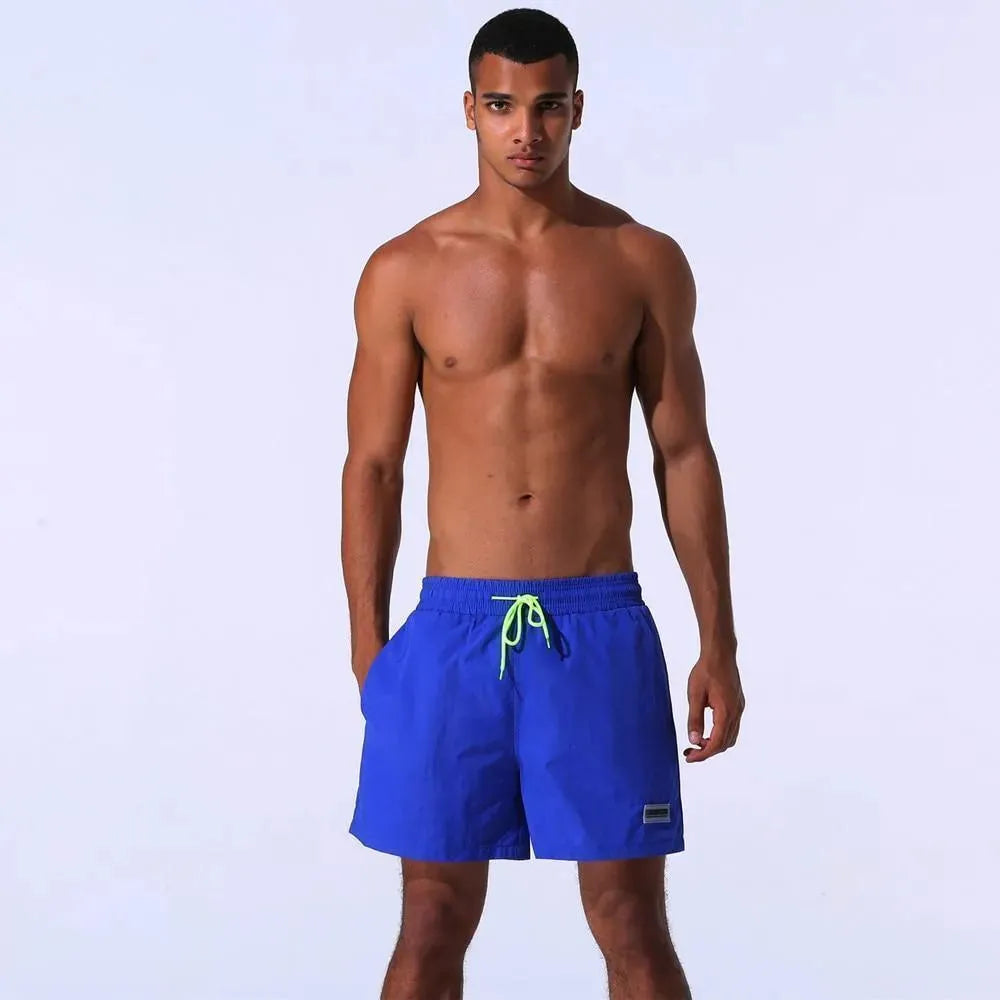 Men Pink Adjustable Swim Shorts