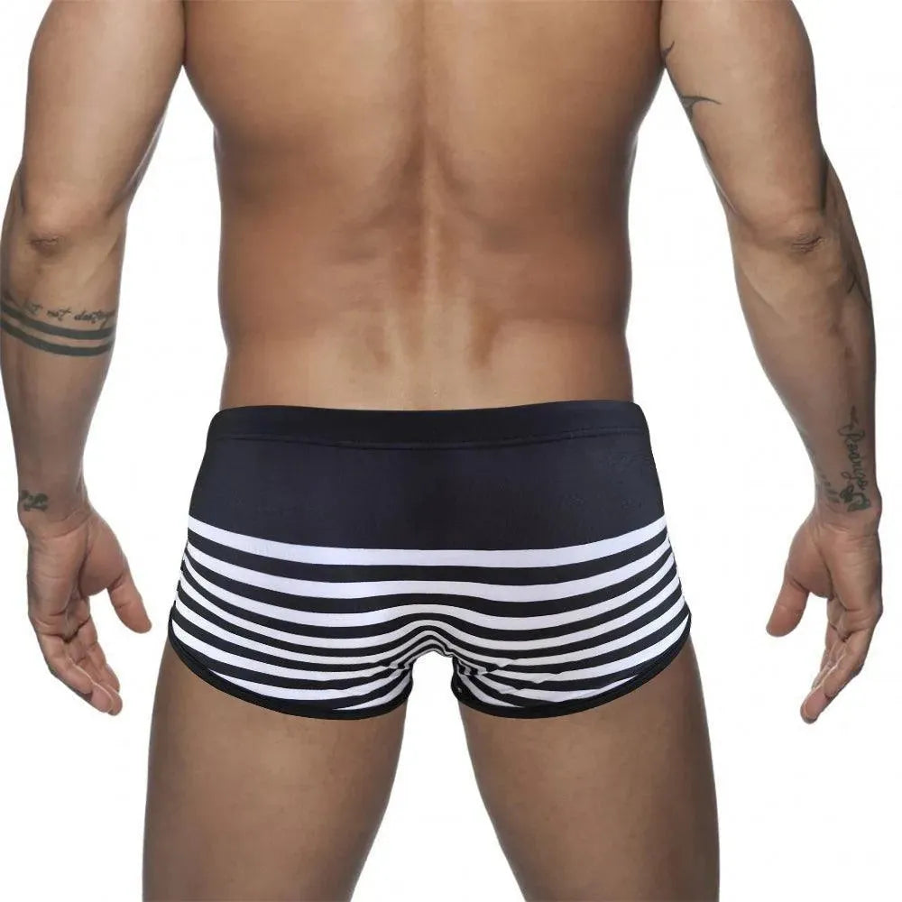 Men Striped Swim Shorts