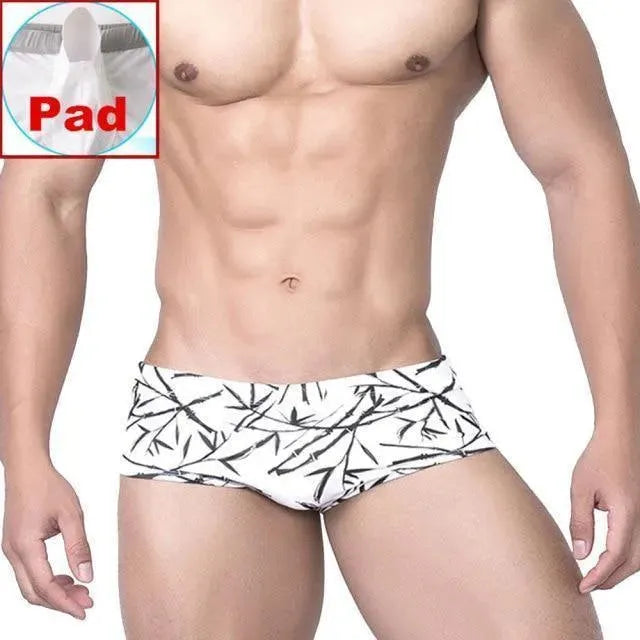 Men Tropical Minimalist Swim Briefs