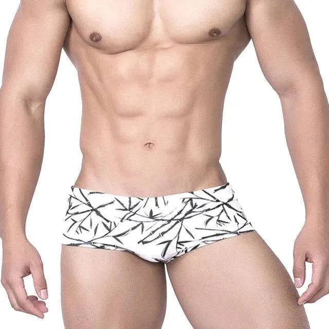 Men Tropical Minimalist Swim Briefs