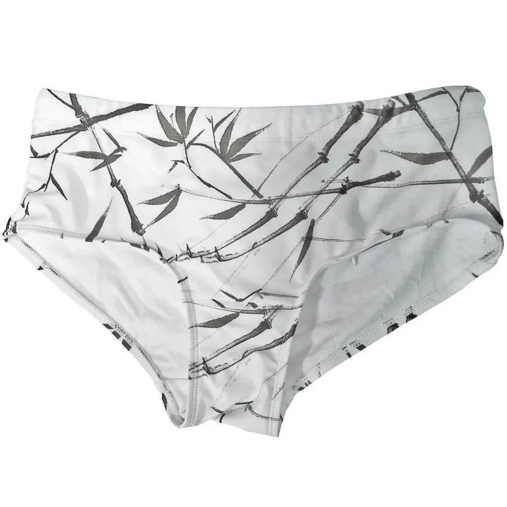 Men Tropical Minimalist Swim Briefs