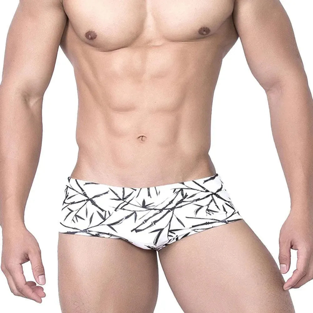 Men Tropical Minimalist Swim Briefs