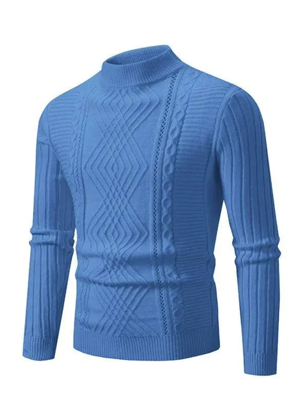 Men’s Cashmere Jacquard Turtleneck Pullover Sweater