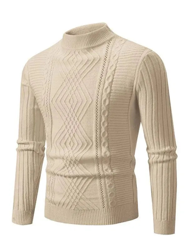 Men’s Cashmere Jacquard Turtleneck Pullover Sweater