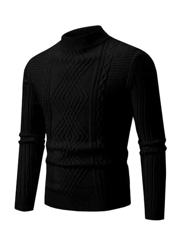 Men’s Cashmere Jacquard Turtleneck Pullover Sweater