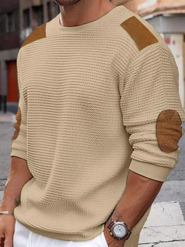 Men’s Casual Colorblock Pullover Sweater – Crew Neck