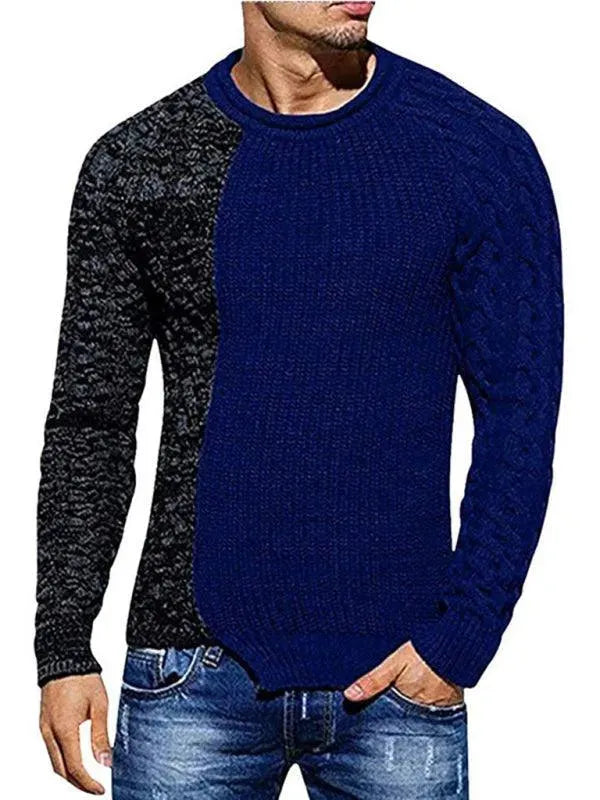 Men’s Colorblock Crew-Neck Pullover Sweater – Knit