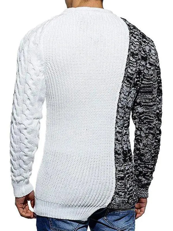 Men’s Colorblock Crew-Neck Pullover Sweater – Knit