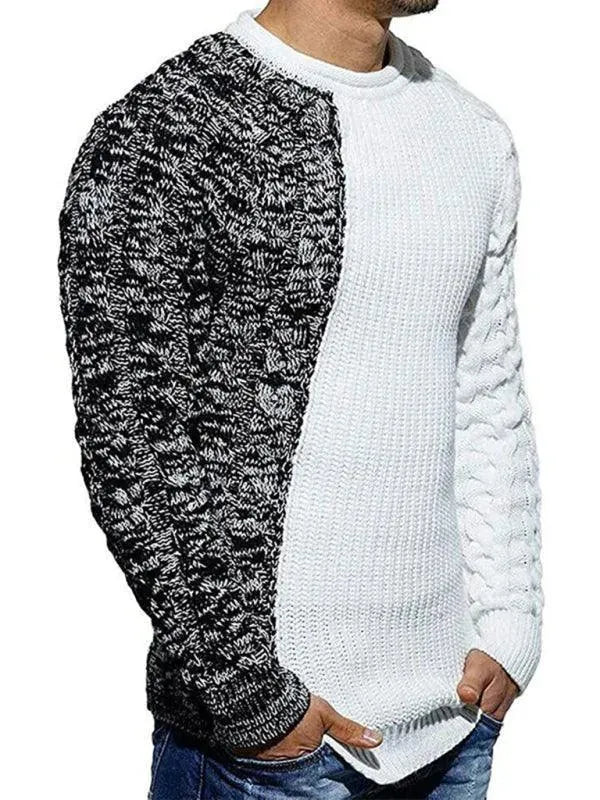Men’s Colorblock Crew-Neck Pullover Sweater – Knit