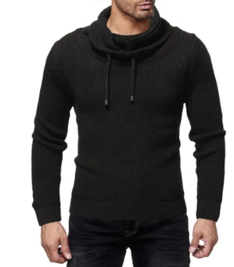 Men’s Drawstring Turtleneck Pullover Sweater