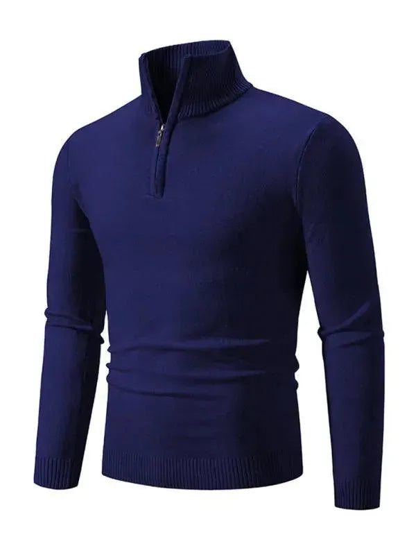 Men’s Half-Zip Turtleneck Pullover Sweater – Knit