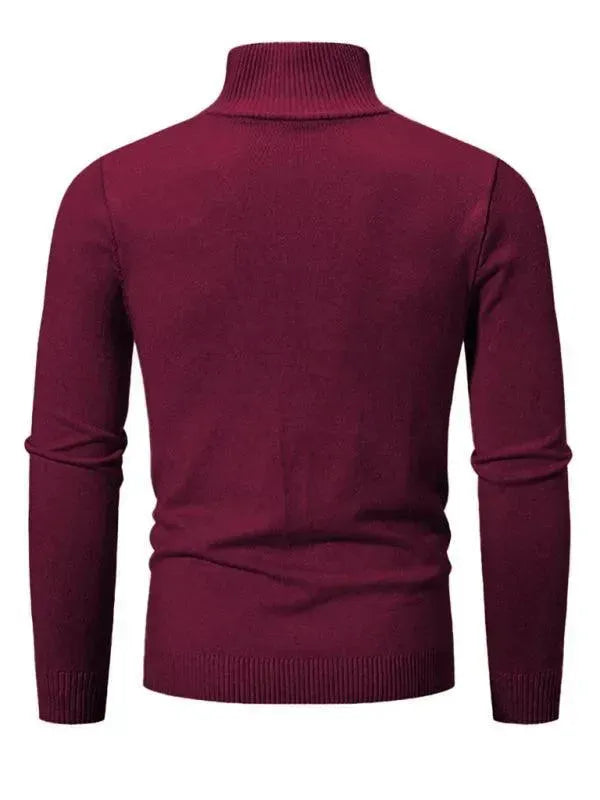 Men’s Half-Zip Turtleneck Pullover Sweater – Knit