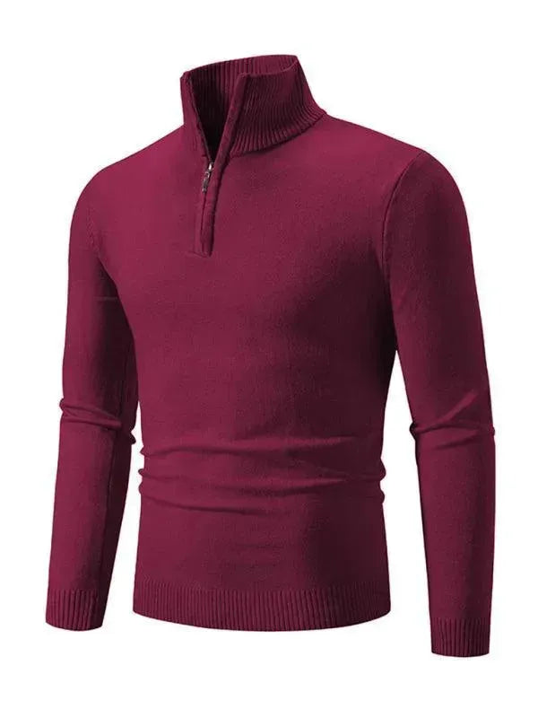 Men’s Half-Zip Turtleneck Pullover Sweater – Knit