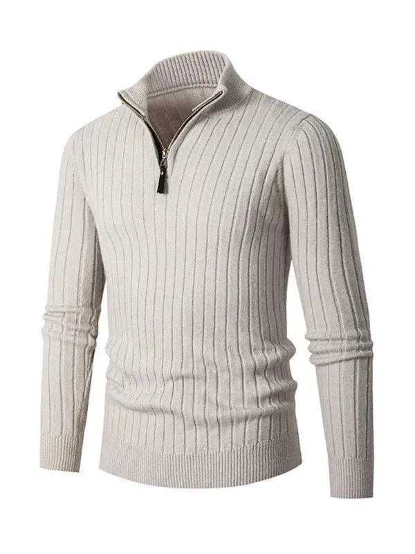 Men’s Half-Zip Turtleneck Pullover Sweater – Stretch