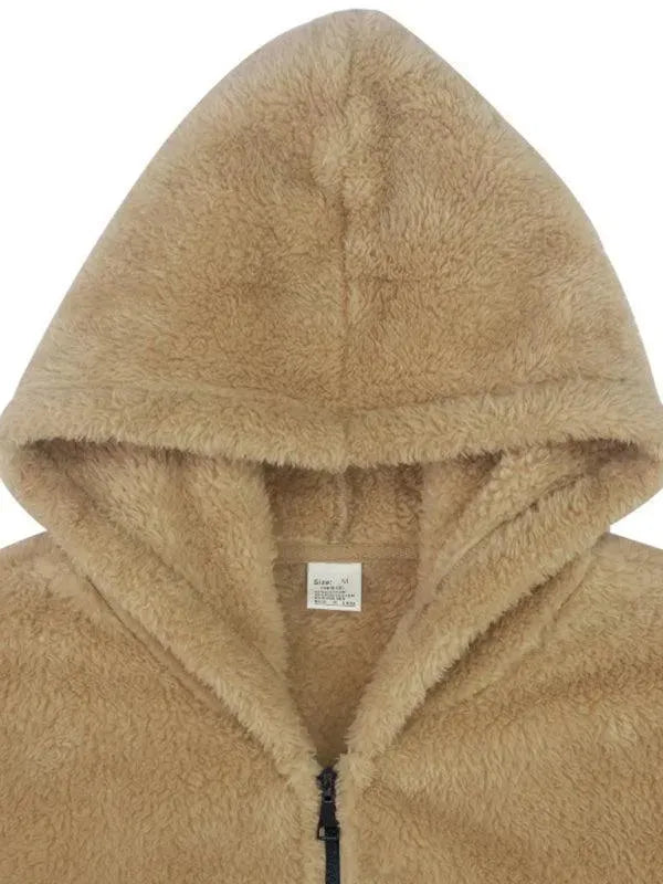 Men’s Hooded Fleece Bomber Jacket Warm Style