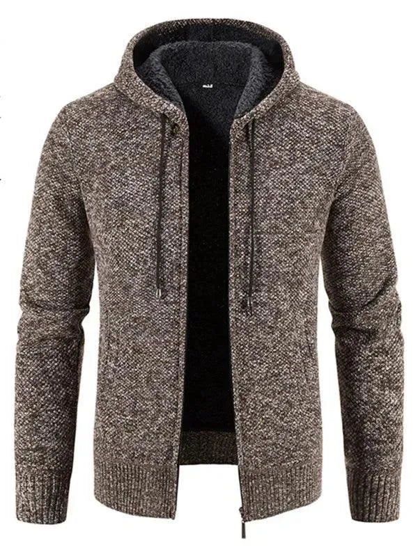 Men’s Hooded Zip Cardigan Sweater – Full Zip with Pockets